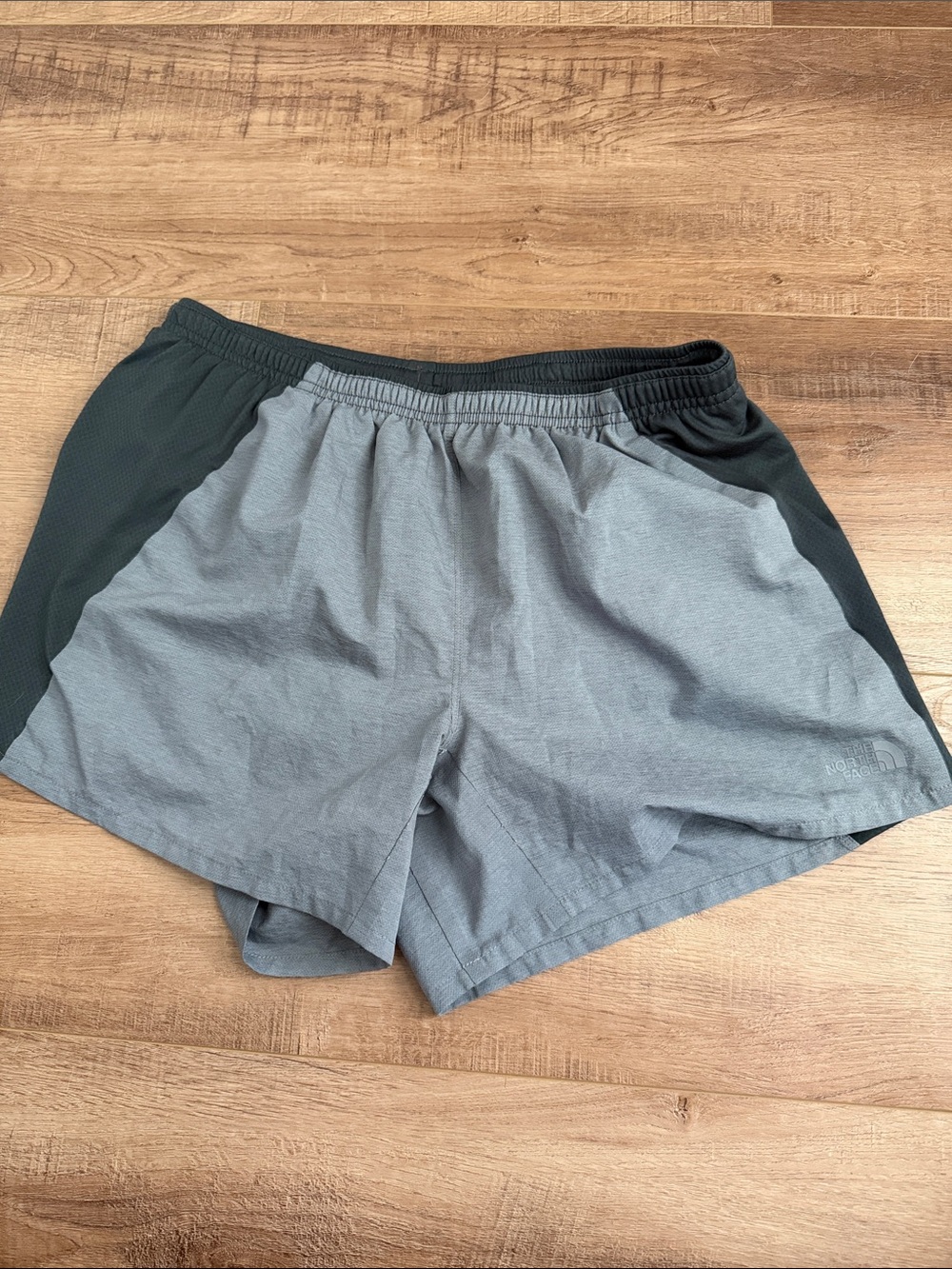 The North Face Men's Gray running Shorts with Black Side Panels